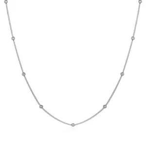0.4 Side Clip Bead Necklace Steel Color / 18K