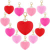 Wholesale cross-border love fur ball pendant peach heart plush ball pendant diy couple heart-shaped keychain plush toy