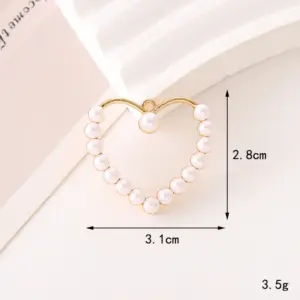 C354 28mm * 31mm Pearl Heart / Diy Ornament