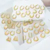 Wholesale 1 Pair Classic Style U Shape Geometric Quadrilateral 304 Stainless Steel Imitation Gold Electroplating Earrings Ear Studs