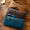 Wholesale Vintage genuine leather storage pencil case first layer crazy horse leather stationery bag
