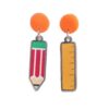 Wholesale Cross-border European and American New Graduation Season Teachers' Day Acrylic Earrings Color Pencil Ruler Earrings