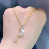 Wholesale Elegant Star Moon Titanium Steel Plating Inlay Zircon 18k Gold Plated Necklace