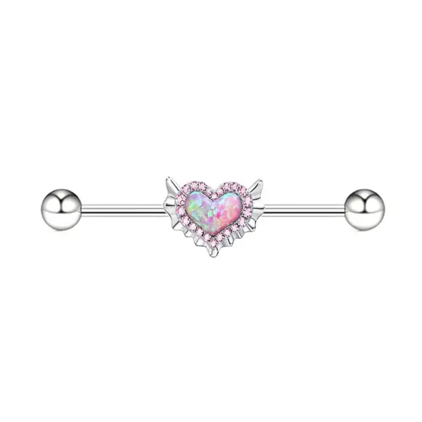 Wholesale Casual Heart Shape Stainless Steel Plating Inlay Artificial Gemstones Nipple Ring Belly Ring Nose Ring