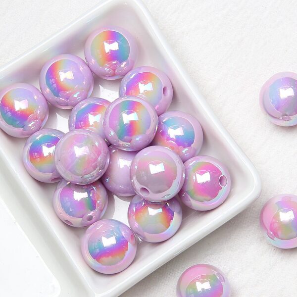 Wholesale Card 16 acrylic color-plated beads hand-painted beads ovule diy bracelet loose beads mobile phone chain car accessories