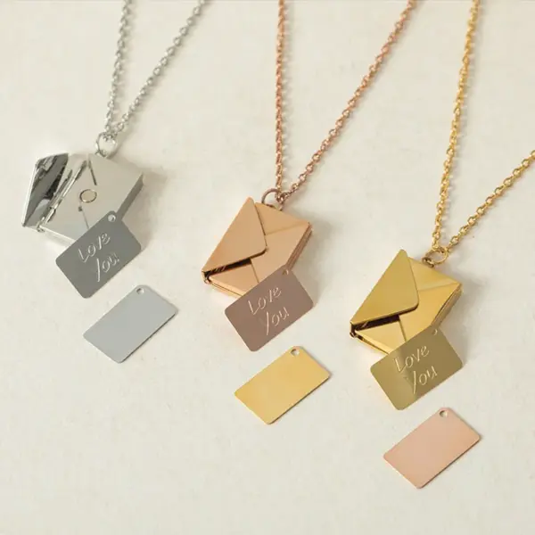 Wholesale Fashion Envelope Stainless Steel Titanium Steel Plating Pendant Necklace