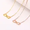 Wholesale PVD Coated Real Gold Plated 18K Gold Infinity 304 Stainless Steel Simple Style Waterproof Non Tarnish 304 Stainless Steel Necklace