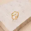 Wholesale PVD Coated Pentagram Heart Shape Butterfly 304 Stainless Steel Retro Waterproof Non Tarnish Open Ring