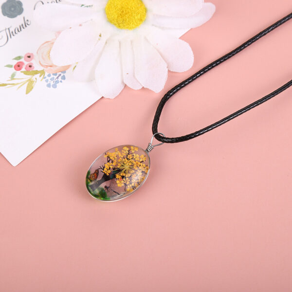 Wholesale Gypsophila Dry Flower Necklace Life Tree Plant Necklace