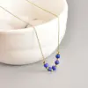 Wholesale Jewelry Vintage Style Round 304 Stainless Steel Titanium Steel Artificial Gemstones 18K Gold Plated Beaded Necklace