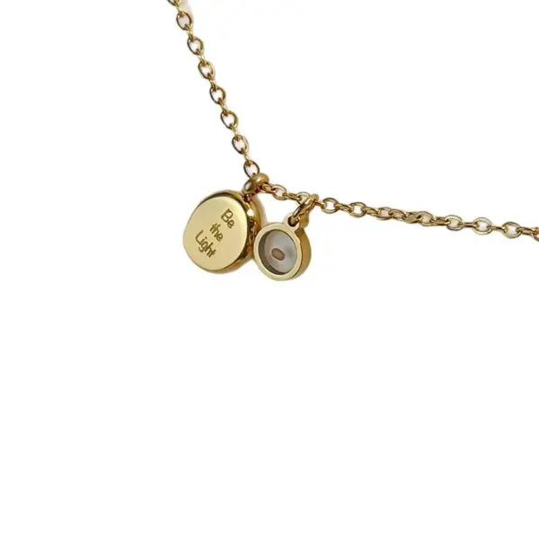 Wholesale Inspirational Stainless Steel Seed Pendant Necklace Faith "Become Light" Geometric Pattern Unisex Simple Style Jewelry Accessory