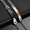 Fashion 201 Stainless Steel Gold Plated Artificial Gemstones Stainless Steel Bracelets In Bulk