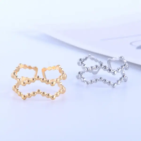 Wholesale Simple Style Geometric Stainless Steel Plating Open Ring