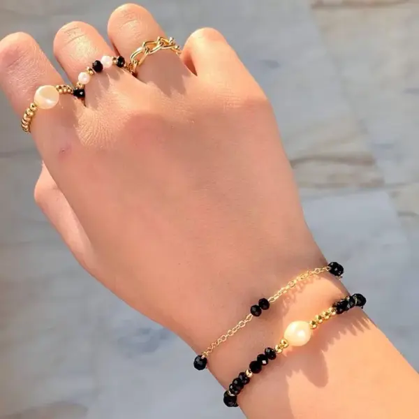 Wholesale Retro Round Stainless Steel Beaded Bracelets