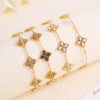 Wholesale New Fashionable Zircon Clover Bracelet for Women High Version Niche Four-Leaf Clover Bracelet Light Luxury High-End Jewelry