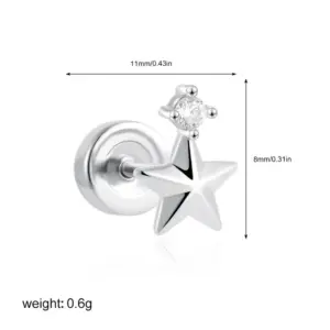 Pentagram Zircon Silver (One Piece)
