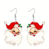 oly-28e19ec4e4e14bb78227855bc70f60b2 Wholesale Cute Santa Claus Flat Acrylic Earrings