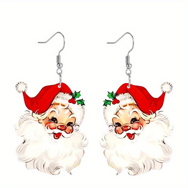 oly-28e19ec4e4e14bb78227855bc70f60b2 Wholesale Cute Santa Claus Flat Acrylic Earrings