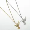 PVD Coated 18K Gold Real Gold Plated Hummingbird 201 Stainless Steel Casual Simple Style Waterproof Non Tarnish 201 Stainless Steel Pendant Necklace