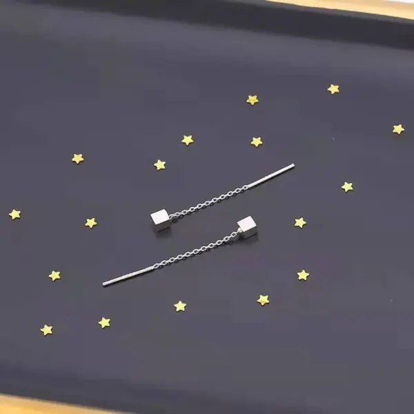Wholesale 1 Pair Simple Style Heart Shape Titanium Steel Ear Line Ear Studs