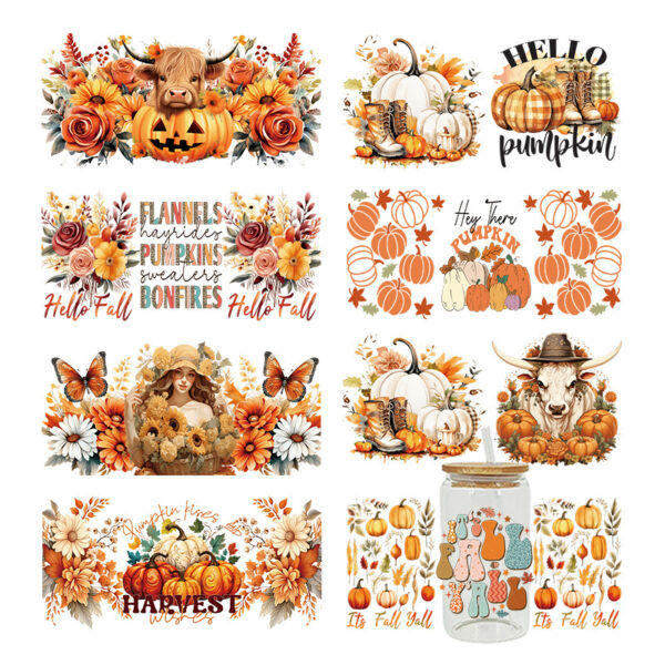 Wholesale Uv Transfer Sticker Glass Cup Crystal Label Crystal Sticker Cross-Border Exclusive for 16oz Glass Cup Special Sticker 23Cmx11Cm