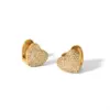 Wholesale PVD Coated Real Gold Plated 18K Gold Heart Shape 304 Stainless Steel Simple Style Waterproof Non Tarnish Ear Studs