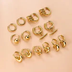 Wholesale Moon 304 Stainless Steel Stainless Steel Earrings
