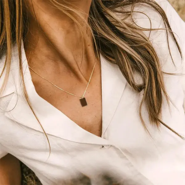 PVD Coated 14K Gold Real Gold Plated Geometric Stainless Steel Fashion Waterproof Non Tarnish 304 Stainless Steel Necklace