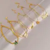 Wholesale Simple Style Heart Shape Flower Butterfly Resin Titanium Steel Wholesale Anklet