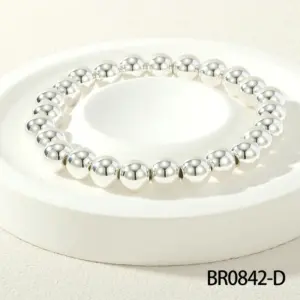 BR0842-White silver-8mm