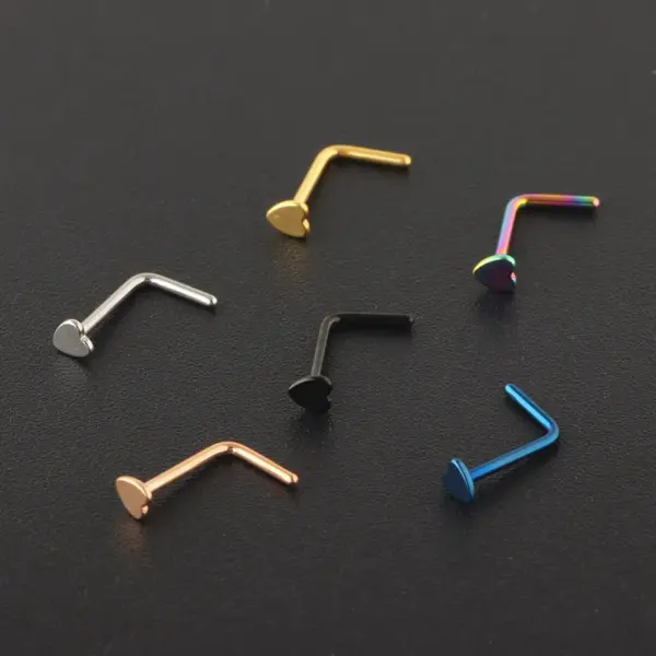 Simple Style Heart Shape Stainless Steel Nose Studs 1 Piece Nose Pin