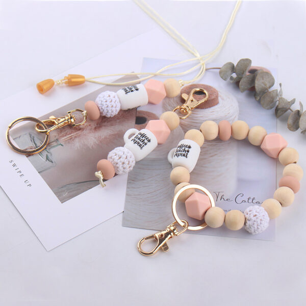 oly-29077259fde10ba91beac7edfe16cfd9 Wholesale SHIEN New Wooden Beads Wrist Keychain Pendant Necklace DIY Beaded Bracelet Keychain Ring Accessories
