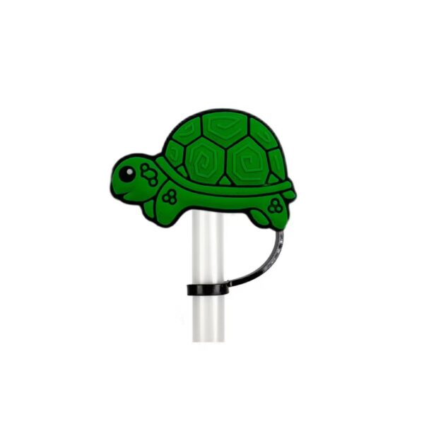Wholesale Cross-Border Cartoon Turtle Dust-Proof Straw Cap DIY Creative Food-Grade Silicone Straw Decorative Cover Straw Plug Dust-Proof