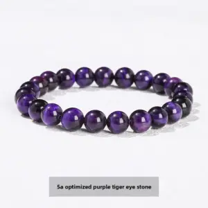 5A Optimized Purple Tiger Eye Stone Bracelet / Diameter 8.1-8.8mm (about 21-23 Pieces)