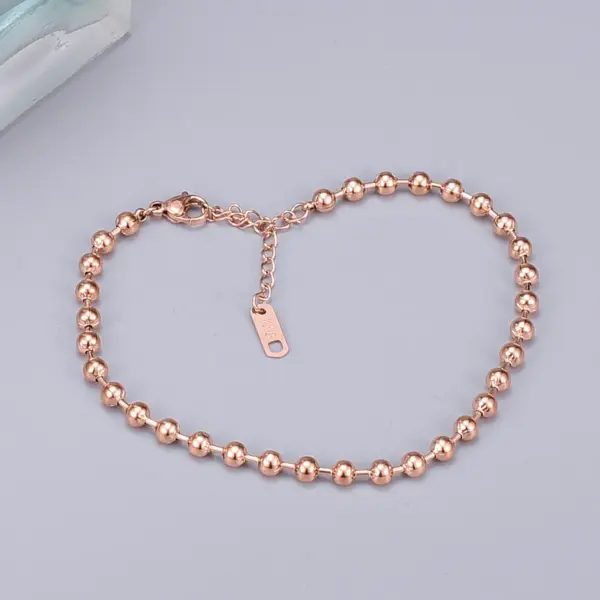 Wholesale PVD Coated Real Gold Plated 18K Gold Ball 304 Stainless Steel Titanium Steel Simple Style Waterproof Non Tarnish 304 Stainless Steel Titanium Steel Bracelets