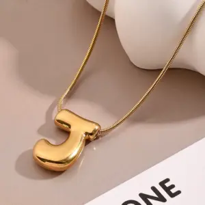 J Necklace (Gold) / Length: 450mm / 1 Strand/Package