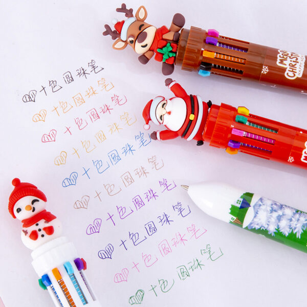 Wholesale Reindeer Santa Claus ten-color ballpoint pen