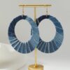 oly-2915335a8ad1192e117ad330f4ecc5e9 Wholesale Cross-border Explosions Western Denim Style Casual Fashion Exaggerated Earrings Earrings Denim Oval Bohemia