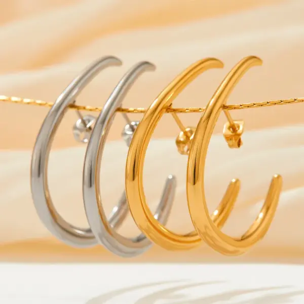 1 Pair Fashion Geometric Plating 304 Stainless Steel 16K Gold Plated White Gold Plated Gold Plated Stainless Steel Earrings