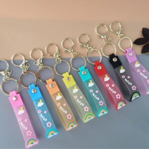 Rose red and pink lanyard / 20cm