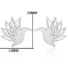 PVD Coated Real Gold Plated Dinosaur Heart Shape Stainless Steel Fashion Waterproof Non Tarnish Ear Studs