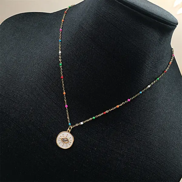 Wholesale Fashion Geometric Stainless Steel Stoving Varnish Necklace