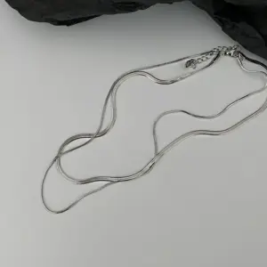 3mm Wide Double-Layer Non-Split Silver 40 44 5cm Extension Chain