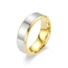 Wholesale PVD Coated Real Gold Plated 18K Gold Color Block Stainless Steel Simple Style Waterproof Non Tarnish Rings
