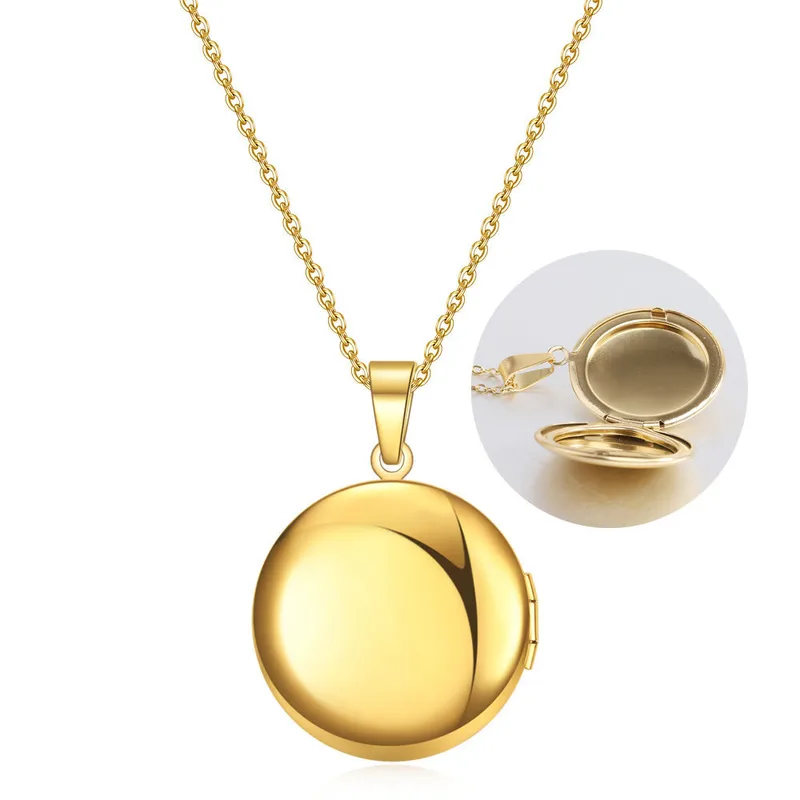 Wholesale Simple Style Solid Color Titanium Steel Polishing Pendant Necklace