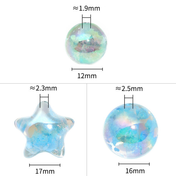 Wholesale Luminous stars clouds round beads acrylic stars beaded diy mobile phone chain jewelry accessories beads