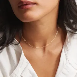 Wholesale PVD Coated Real Gold Plated U Shape Titanium Steel Fashion Waterproof Non Tarnish 304 Stainless Steel Necklace
