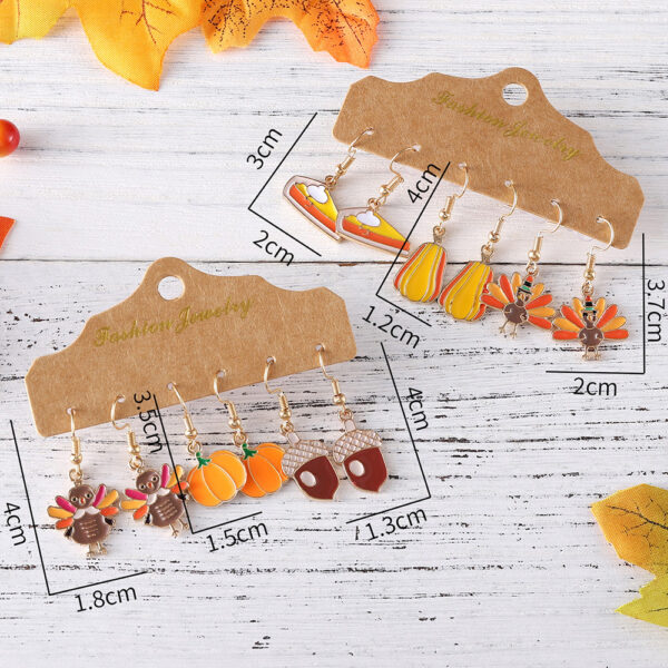 Wholesale Thanksgiving Turkey and Pumpkin Earrings
