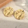 Wholesale Electroplating Golden Plated Round Square Rhombus 304 Stainless Steel Casual Simple Style Polishing Plating Earrings
