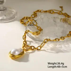 Pearl Necklace (thick Chain)